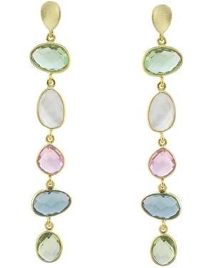 Marcia Moran Nana Multicolour Stone Earrings - Green
