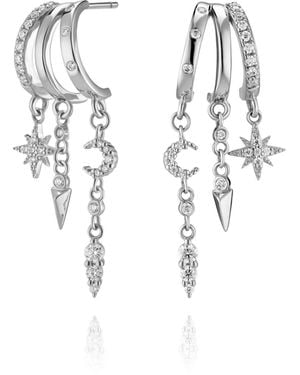 Aaria London Mini Nyx Star & Moon Earrings - Blue