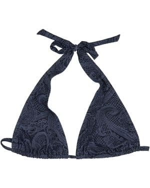lords of harlech Raquel Crochet Paisley Caviar Bikini Top - Blue