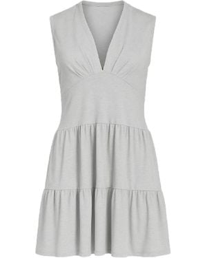 Conquista Knit Jersey Tiered Mini Dress - Grey