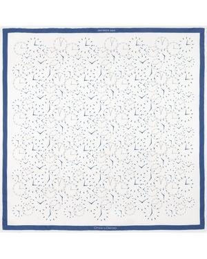 Otway & Orford 'Chronos' Watch Design Silk Pocket Square - White