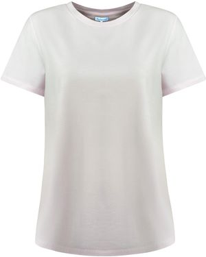Perlavera Tita Solid Cotton Spandex Short Sleeve Length Crew Neck T-Shirts - Grey