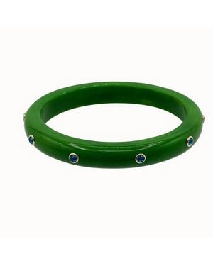 Michael Nash Jewelry Kristen Studded Resin And Stone Bangle - Green