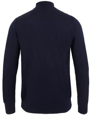 Paul James Knitwear Extra Fine Merino Wool Shaw Mock Turtleneck Jumper - Blue
