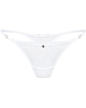 House of Silk Eva Lace Thong - White