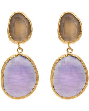 Kybele Studio Twilight Hues Cat Eye Earrings - Purple