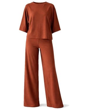 Nola Mena Loungewear With T-Shirt Terracotta - Red