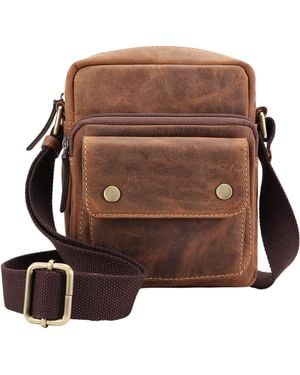 Lloyd Baker Benson Distressed Leather Crossbody Bag - Brown