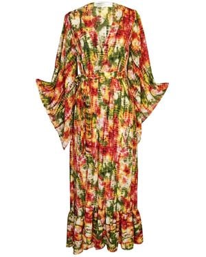 Jennafer Grace Janys Scarf Sleeve Kimono - Metallic