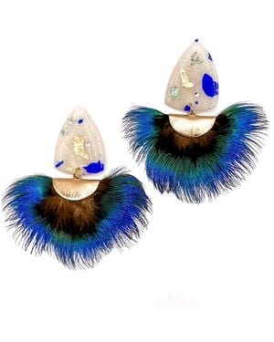 Babaloo Venus Fan Earrings - Blue