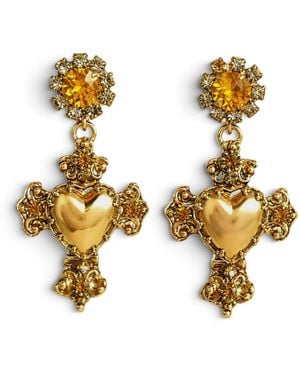 Vstyle Luce Sscro Cuore Topaz Earrings - Metallic
