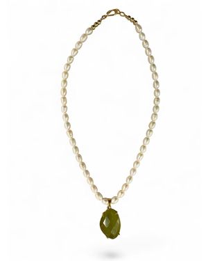 ORIGIN OF HEARTS Neutrals Verdant Pearl Necklace - Metallic
