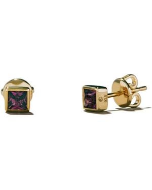 Onia Garnet Square Studs - Metallic