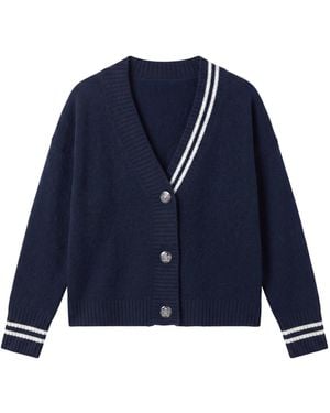 Brodie Cashmere Courtney Comfy Cashmere Cardigan - Blue