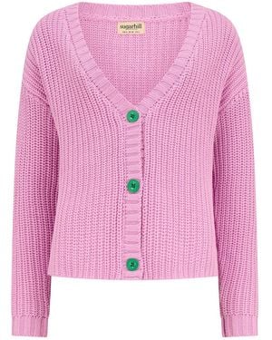 Sugarhill Raya Cardigan, Mauve - Pink