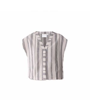 REISTOR Relaxed V-Neck Top - White