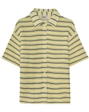 Thisisu Collection Solea Striped Knit Beachwear Shirt - Yellow