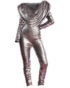 Harmonia Ny Lemuria Sequined Catsuit By Dani Watanabe - Metallic
