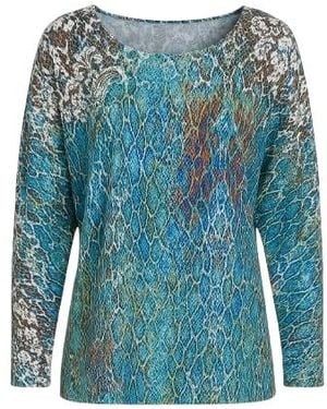 Conquista Patterned Long Sleeve Top - Blue