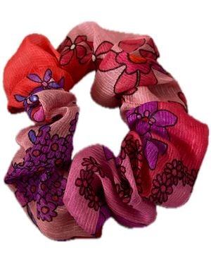 Introvertie VIENNA Silk Linen Scrunchie Bloom - Red