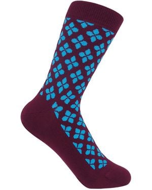 Peper Harow - Made in England Clover Socks – - Blue