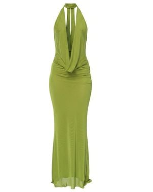 Alia Studio Frisson Maxi Mesh Dress - Green