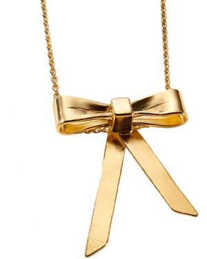 Posh Totty Designs Plated Bow Charm Necklace - Metallic