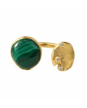 Rare Matters Jewelry Smooth Malachite Statement Ring - Green