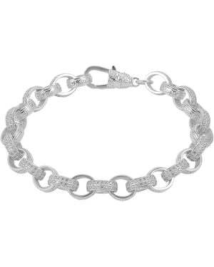 Spero London Sterling Pave Bachelor's Large Belcher Chain Bracelet - Metallic