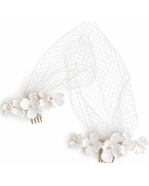 Yeva Sebastia Bridal Veil Hair Accessory - White