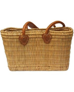 Berber Leather Neutrals The Safi Small Basket Tote - Brown