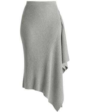 Paisie Draped Knitted Skirt - Gray