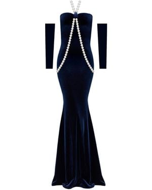 Nur Karaata Sapphire Throne Dress - Blue