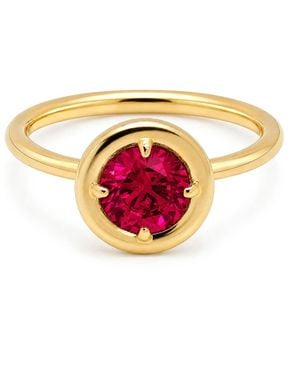 Belinda Jewelz Ruby Round Solitaire Chunky Ring - Pink