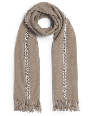 James Lakeland Pale Pearl Detail Scarf - White