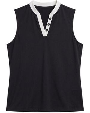 Altra Volta Polo Sleeveless Top - Black