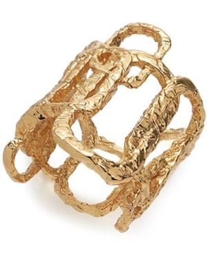 Retro Chic Roman Arc Golden Ring - Metallic