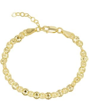 Spero London Floral Cut-Out Textured Link Chain Bracelet - Metallic