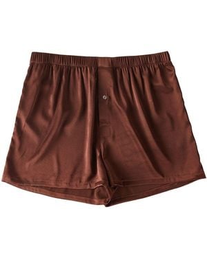 Soft Strokes Silk Deep Coffee Pure Mulberry Silk Boxers - Brown