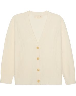 Ellsworth & Ivey Neutrals Lilah V-Neck Knit Cardigan - Natural