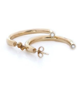 Gabriella Alicia Diamond Hoop Earrings - Metallic
