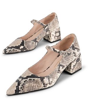 INTENTIONALLY ______ Bond Snake Mary Jane Heel-Multicolour - Natural