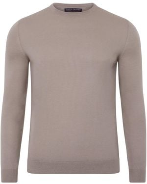 Paul James Knitwear Superfine Matteo Merino Silk Crew Neck Jumper - Grey