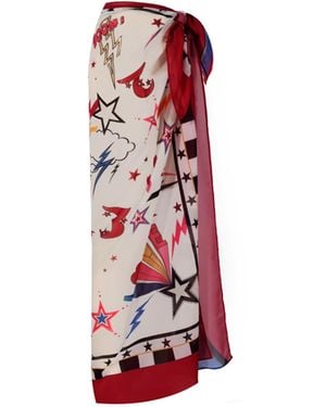 LOVEIST STORE Amare Pop Print Sarong Pareo - Red