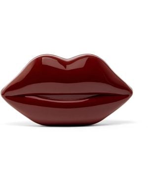 Lulu Guinness Garnet Medium Lips Clutch Bag - Red