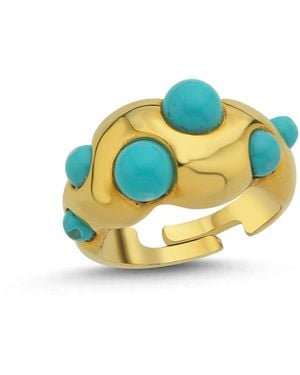 LINYA JEWELLERY Adjustable Ring - Blue