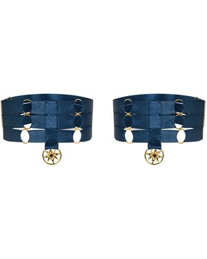 Empress Mimi Celeste Thigh Garters - Blue