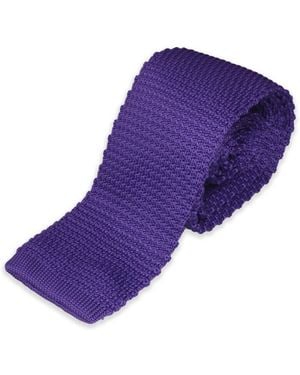 Gresham Blake Skinny Knit Tie - Purple