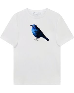 Sour Figs Greater-Eared Starling Print T-Shirt - White