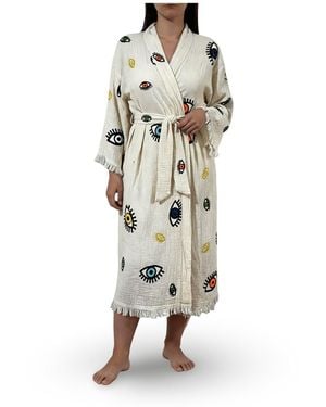 Casa Duniya Off- Awali Kimono - White